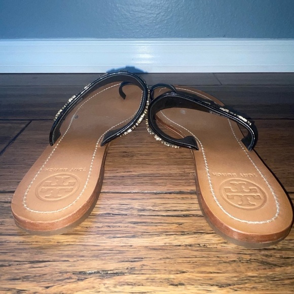 Rare Tory Burch miller sandals toe ring sandal logo sandal patent leather - Picture 10 of 16